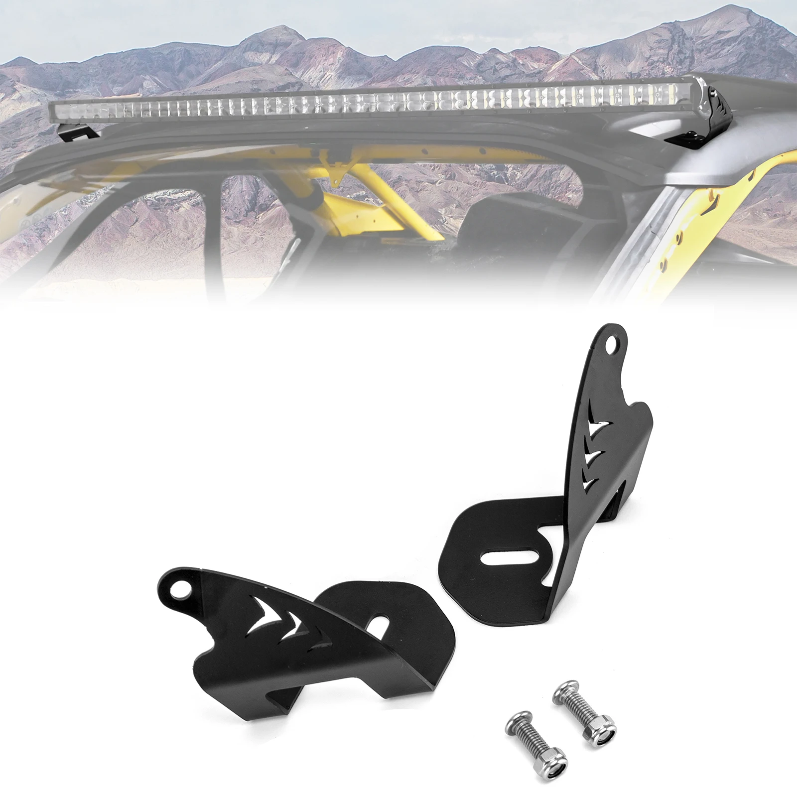 

Кронштейн для крепления изогнутой светодиодной панели 50 дюймов на крышу, крепление над лобовым стеклом для UTV, для всех моделей Can-Am Maverick R Max 2024+