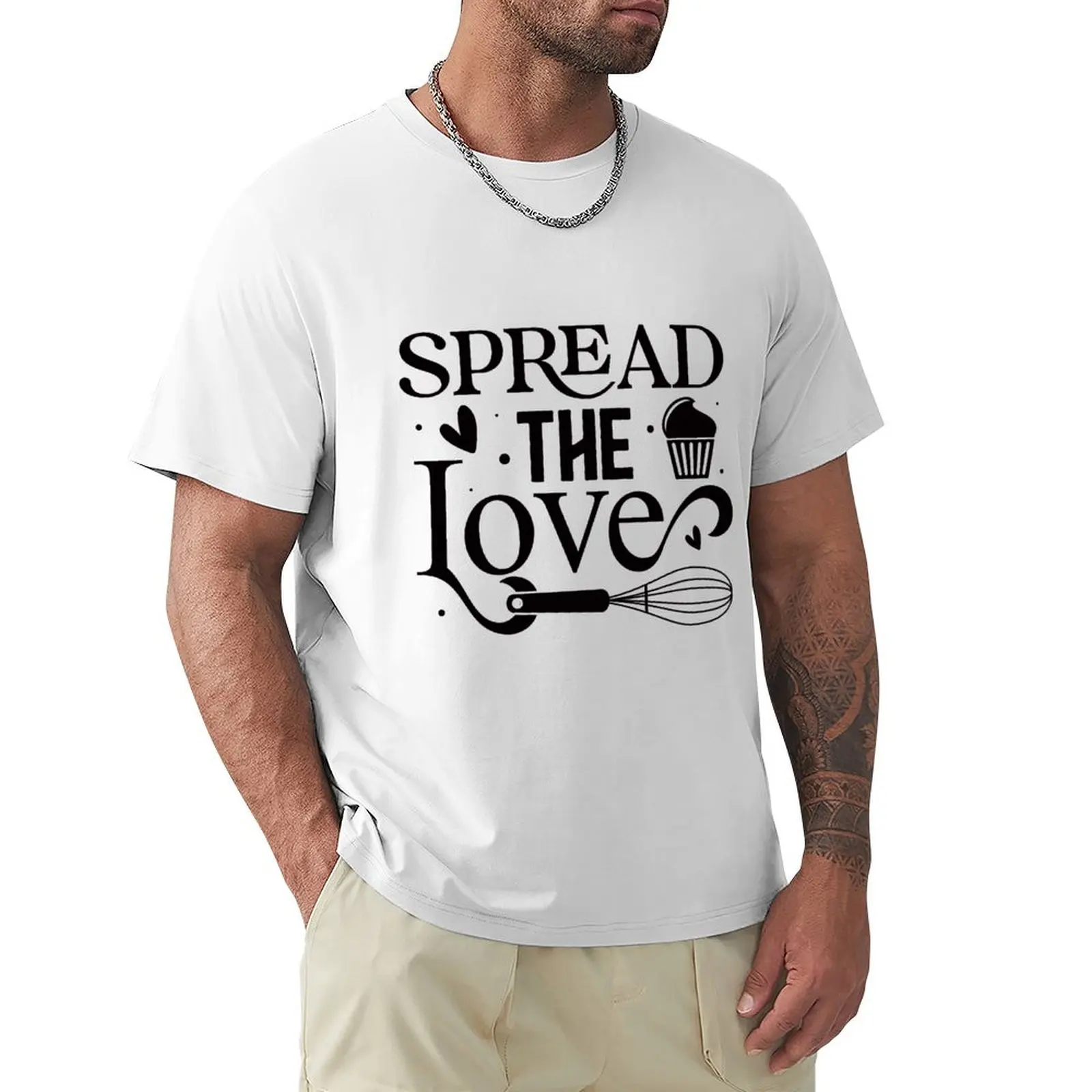 Love and Cupcakes Typography Print - Ideal for Chefs and Bakers T-Shirt for a boy hippie clothes anime t shirt for men