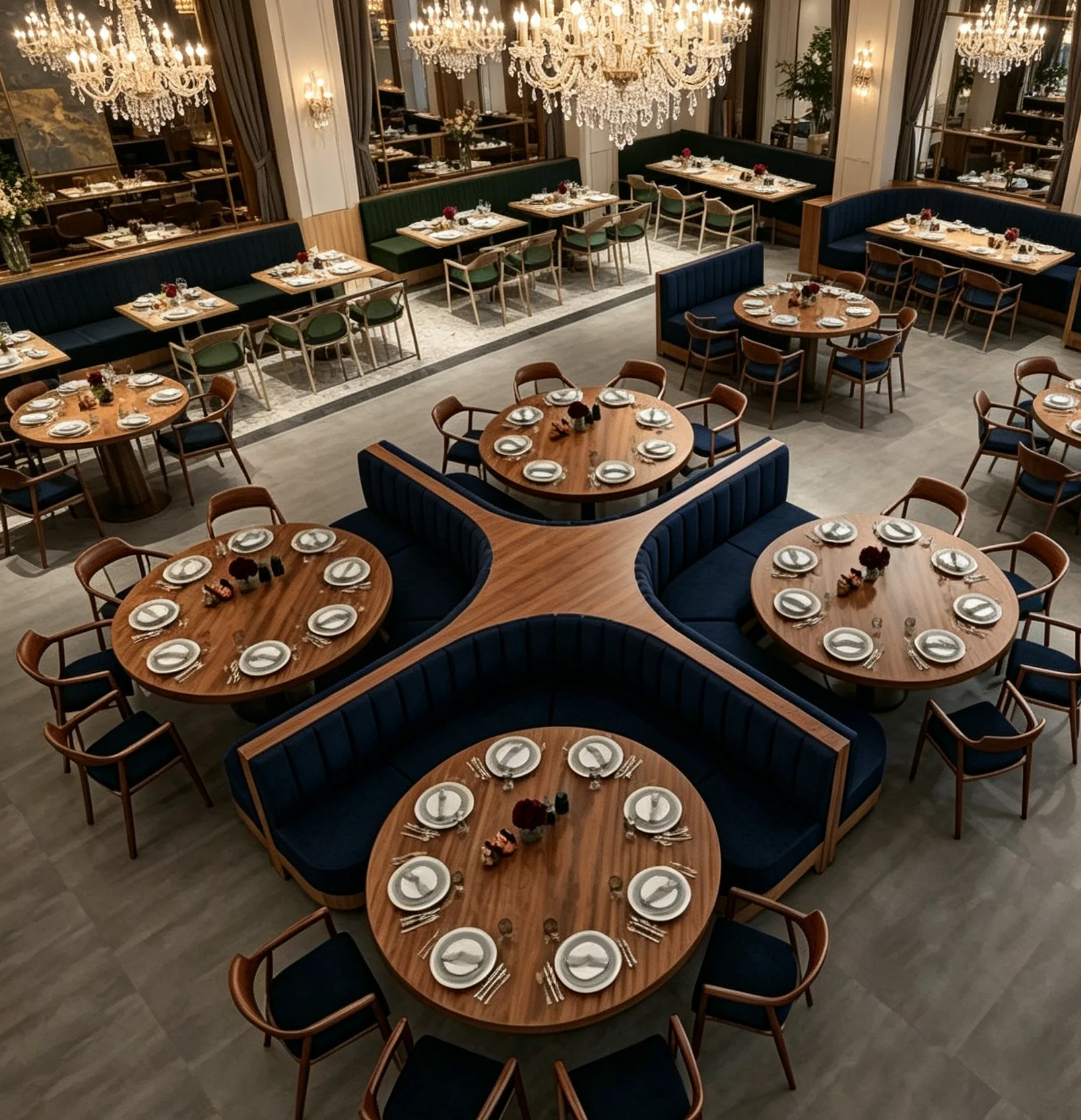 Luxury Restaurant Furniture Cross Booth High Quality Restaurant Sofa Booth 6 People Sitting Booth For Bistro Cafe Shop Furniture