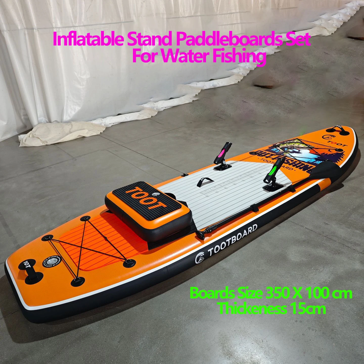 Tragbares Aufblasbares Paddleboard-Set für Wasserangeln Langlebiges PVC-Material SUP-Plattformen Wasser-Yoga Übungsbretter