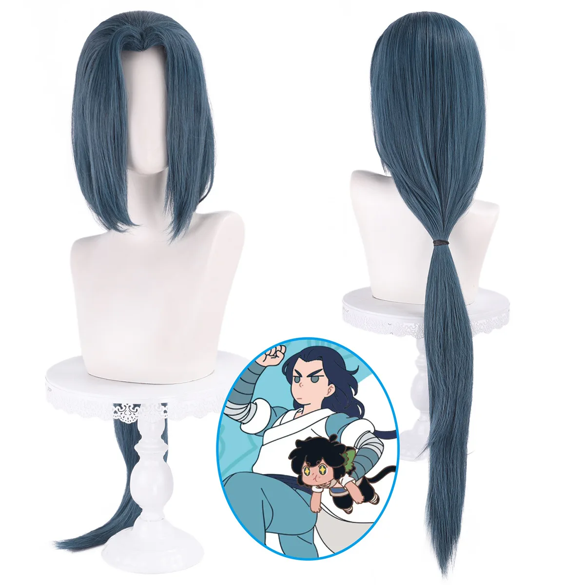 

Long Black Wig Synthetic Cosplay Wig Widow Peak Edge 100CM Heat Resistant Fiber for Women Party Halloween Daily Wear