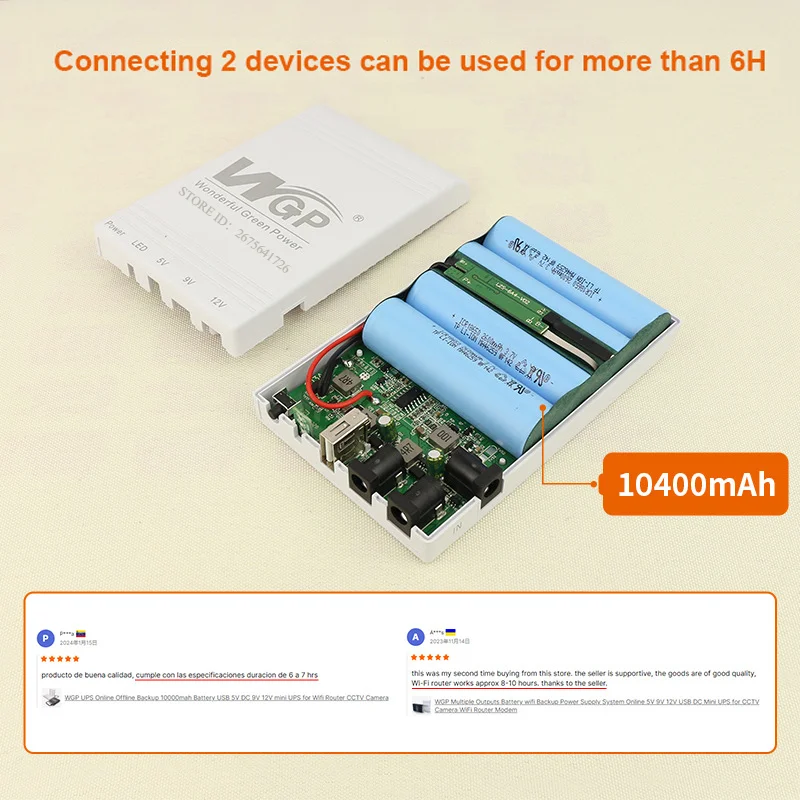 Imagem -03 - Fonte de Alimentação Ininterrupta Adaptador Cat Óptico Fonte de Alimentação dc Backup Plug ue Mini Ups 38 wh 10400mah 5v 9v 12v