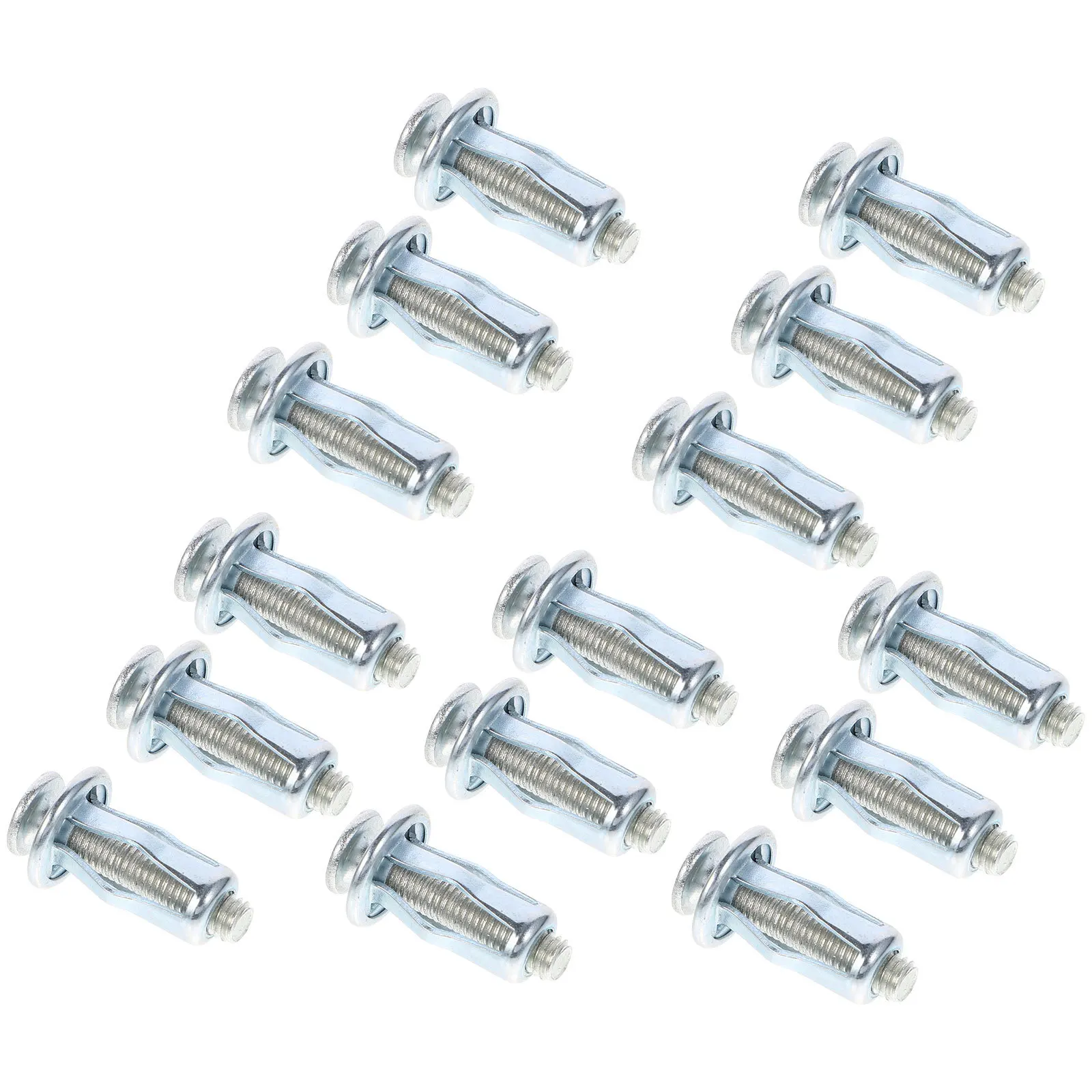 15 pcs Expansion Nuts Galvanized Carbon Steel Spiral Thread Fixing Dowel Nuts For License Plates Air Conditioner Installation