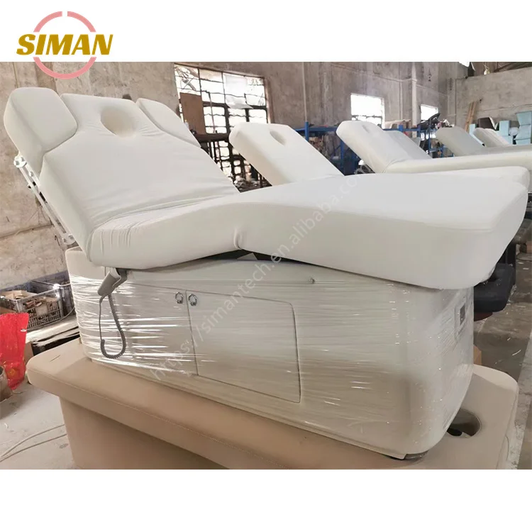 

Siman Modern Facial Bed Electric Beauty Bed Curved Salon Bed With Soft Mattress Manually Adjustable Armrest For Wholesale
