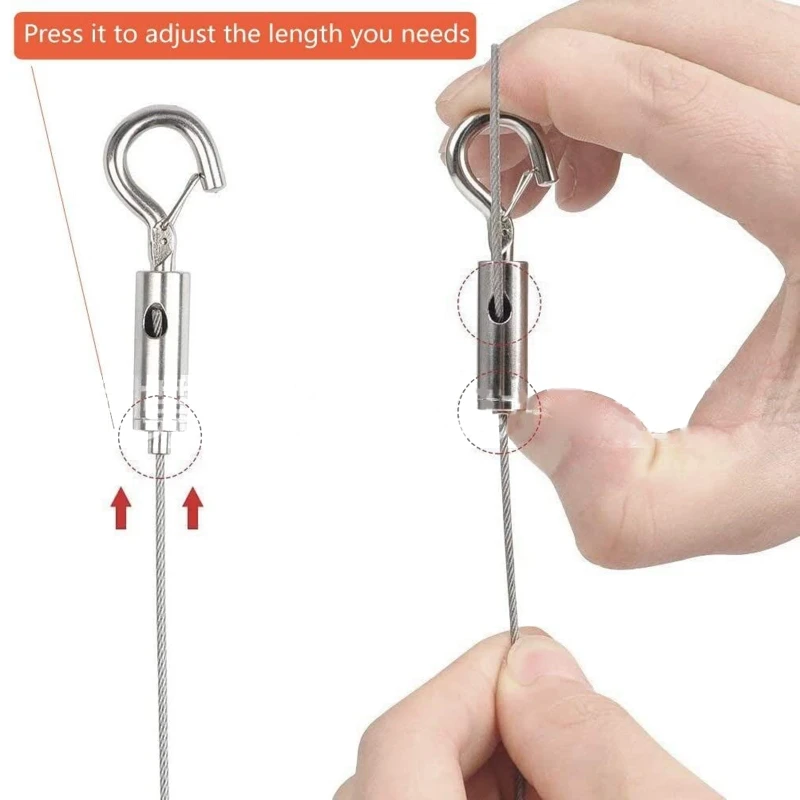 Abrazadera automática cable acero inoxidable R2LD, 2 uds., con gancho bloqueo