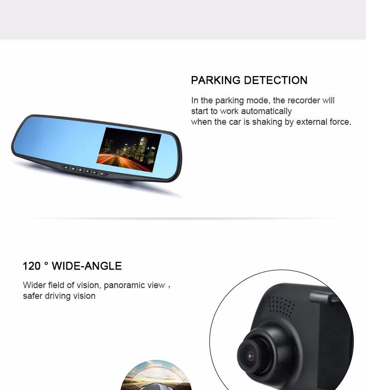 2 Inch Ips Screen dashboard camera Dvr Recorder Car Dash Cam Video Camera Rear View Car Black Box