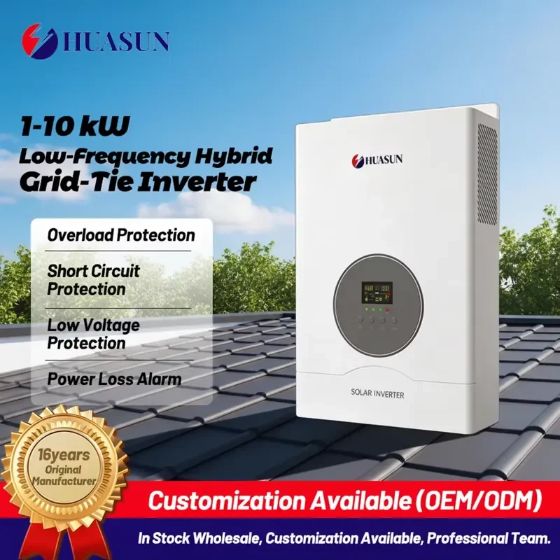 5KW Hybrid Solar Inverter On-Grid Off-Grid 6KW 8KW MPPT Pure Sine Wave 48V Battery Charger UPS Power String Central Micro