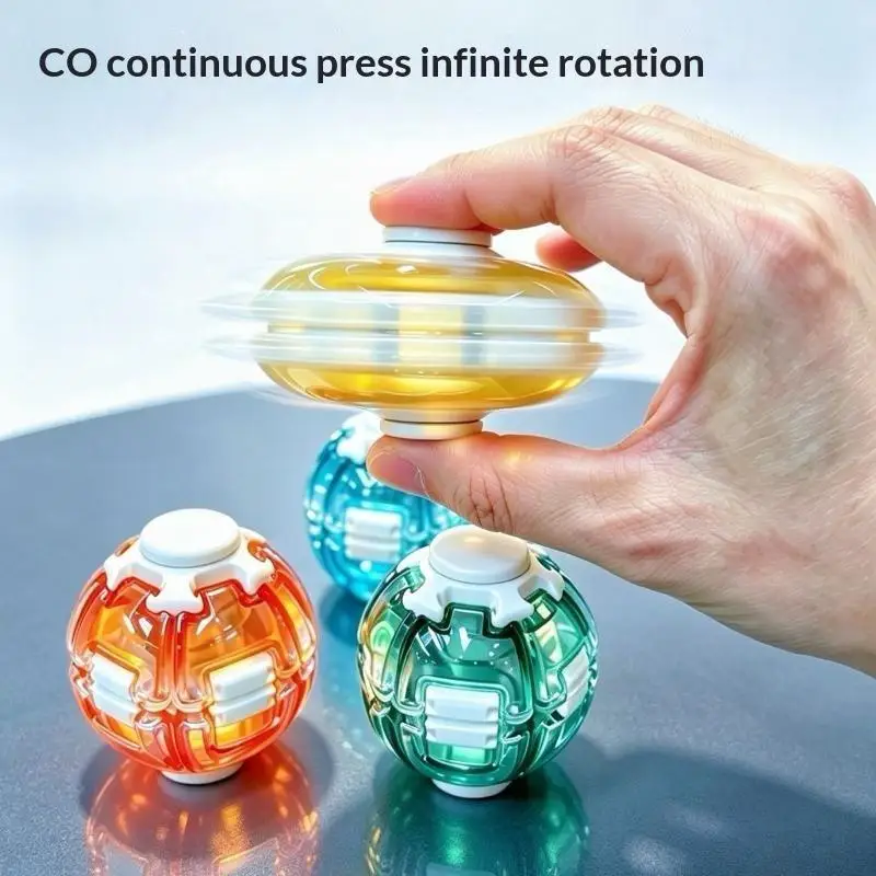 /GJ/Printed Ball Rotating Ball Antistress Fidgets Ornament Desk Accessories Funny Stress Releaisng Ball Press To Rotate Gifts 3