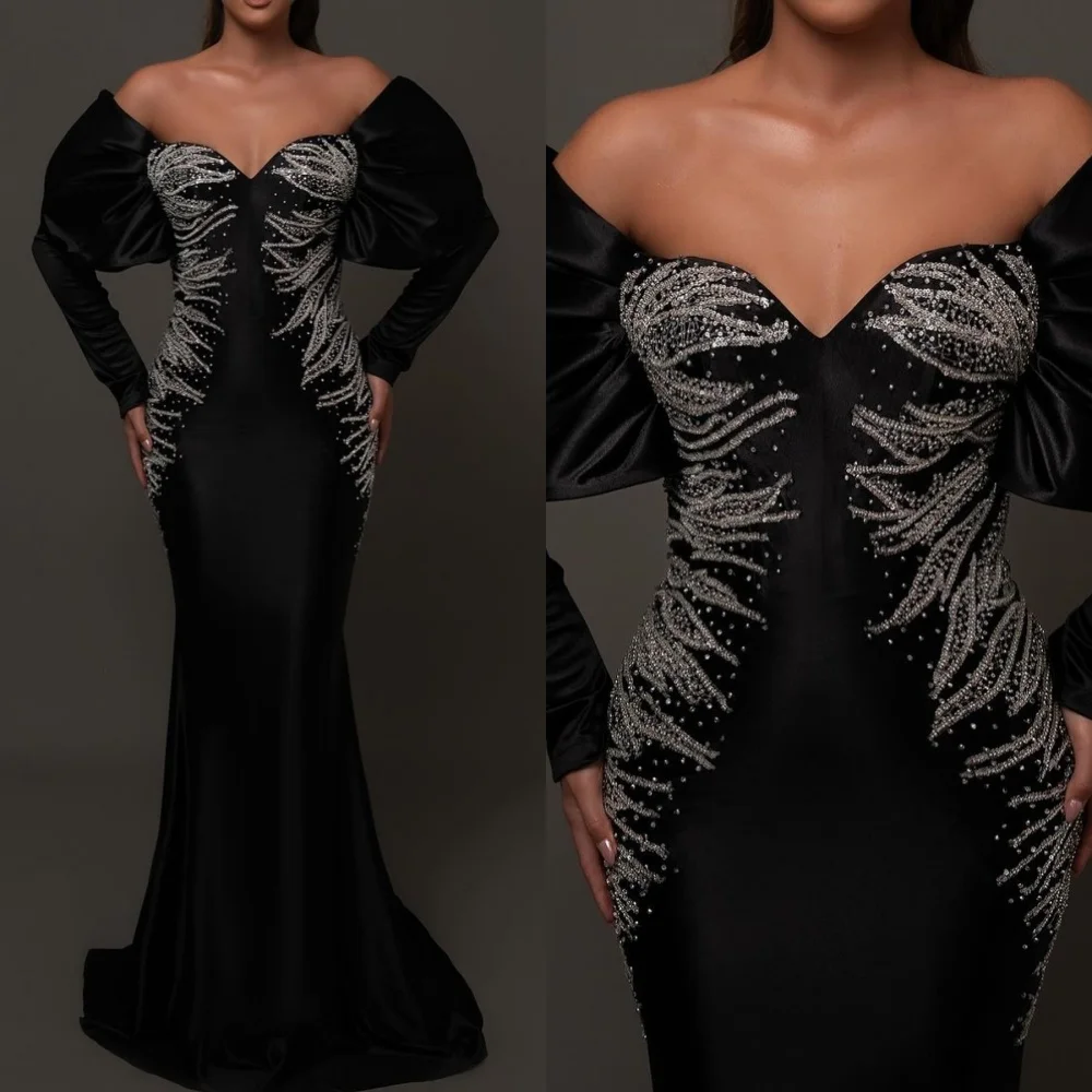 

Customized Ball Exquisite Off-the-shoulder Mermaid Evening Dresses Paillette / Sequins s Formal Occasion Gown Vestidos De Fiesta