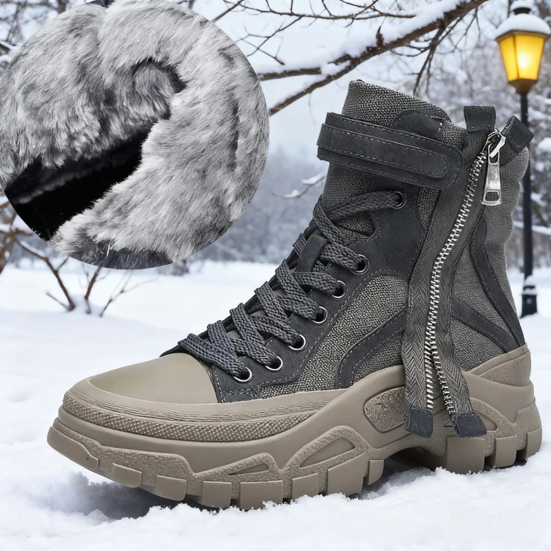 Sneakers Women Mountain Shoes Outdoor Hiking Boots Camping Climb Footwear Outdoor Warm Women Snow Boots Anti-slip Thick Soled