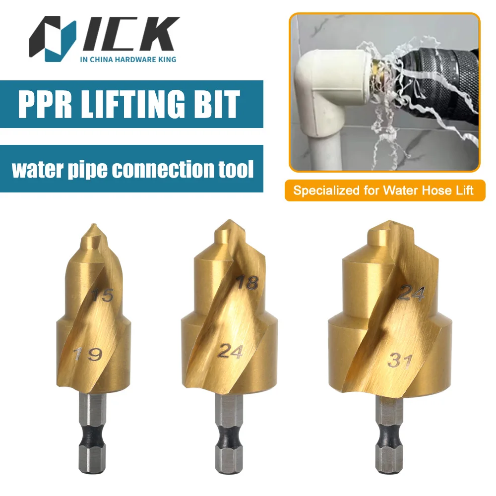 

PPR Lifting,Stepped Drill Bit,Hexagon Shank Water Pipe Connection Tool 20/25/32mm,Full Open Process