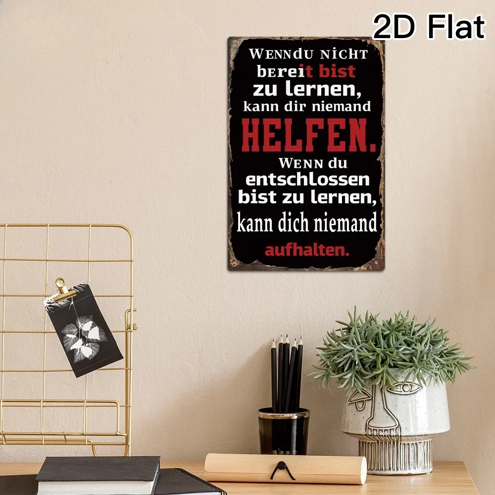 1pc German Vintage Metal aluminum Sign - German Text & English Translation 