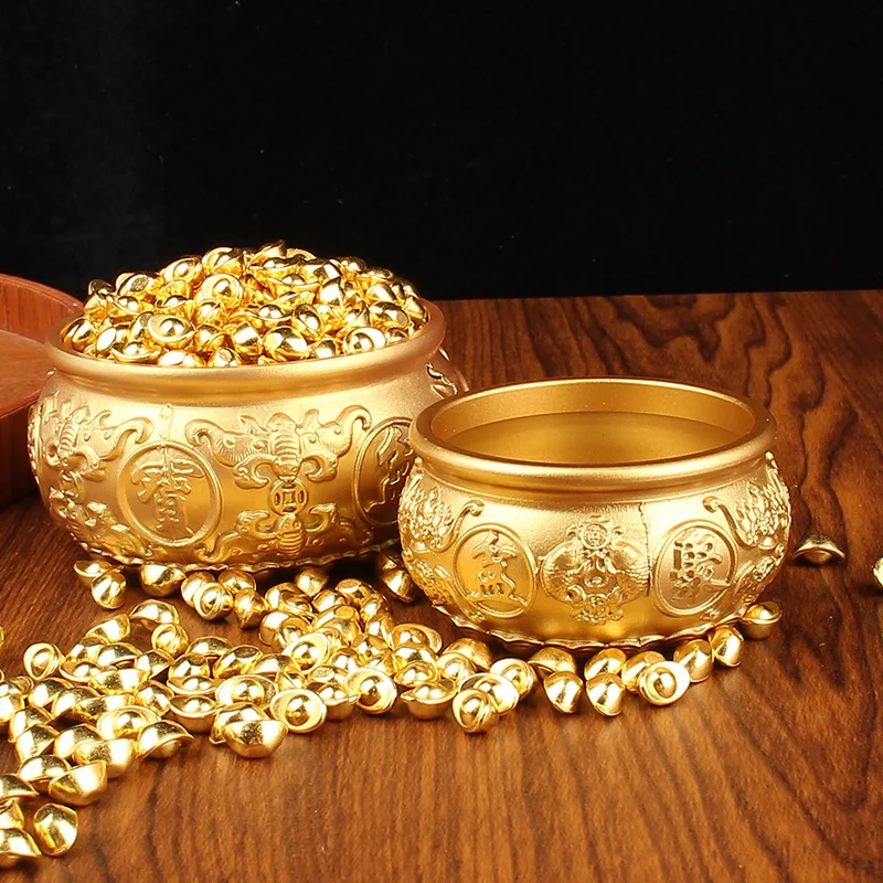 Cornucopia Alluvial Gold Small Yuanbao Solid Cornucopia Lucky Basin Lucky Pot Wealth Prosperity Bowl Figurine