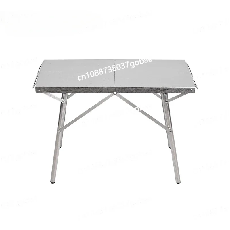 طاولة نزهة قابلة للطي للتخييم في الهواء الطلق من الفولاذ المقاوم للصدأ