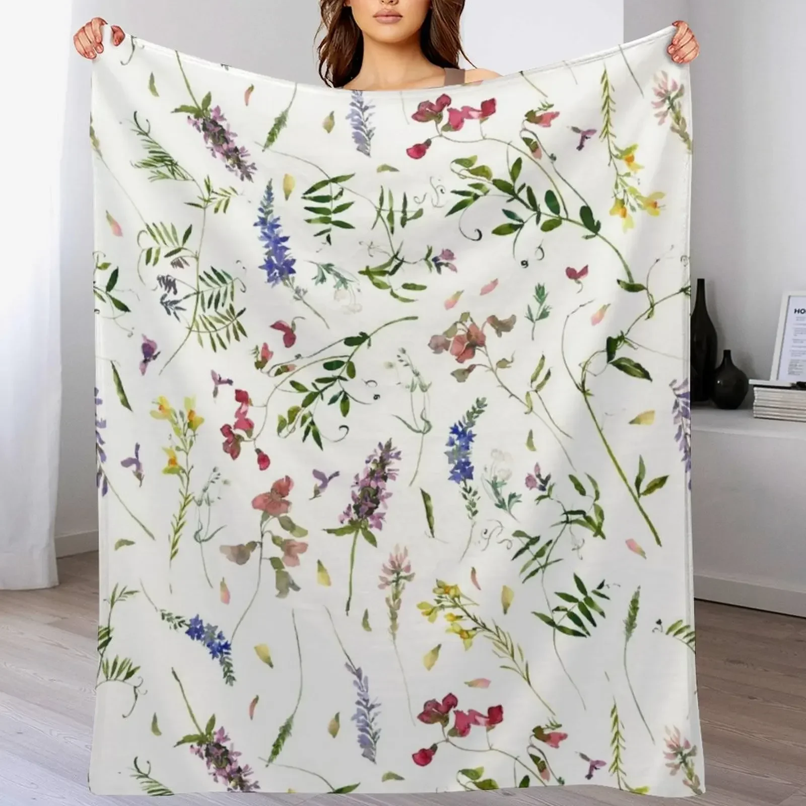 

Wildflowers And Herbs Throw Blanket Bed linens Cute Blankets