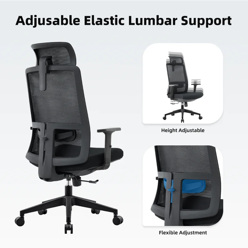 July005 Factory Direct Sale High Back Mesh Task Chair Ergonomic Swivel Chair Computer Revolving Mesh Office Chair for Meeting Ro