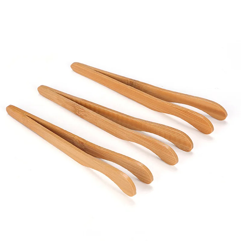 3Pcs 17cm Curving / Straight Head Wooden Tongs Tea Clips Anti-scalding Tea Bamboo Tweezers Tea Ceremony Accessories Tongs