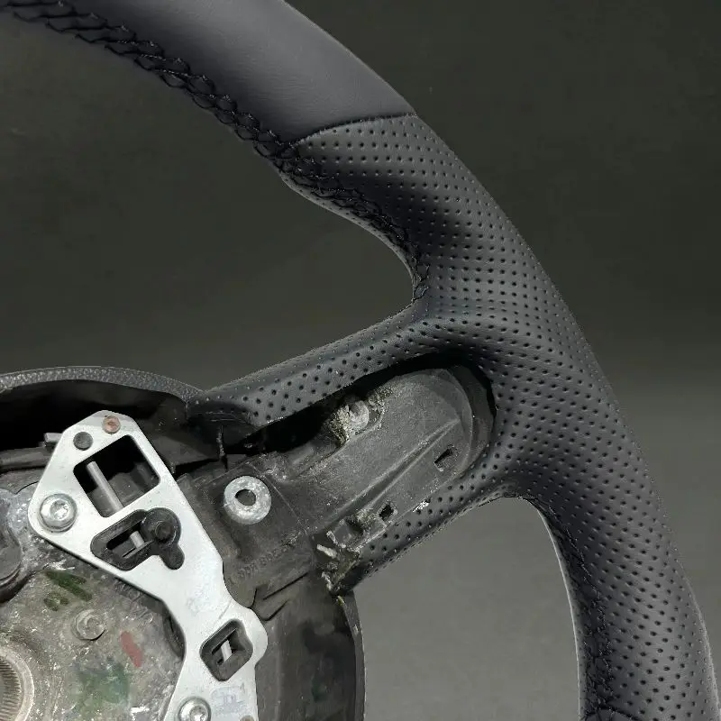 For BMW Mini R56 Steering Wheel Full Leather Flat Bottom Customizable Materials for Mini Cooper R56 F56 R53 R50 Renewal Wheel