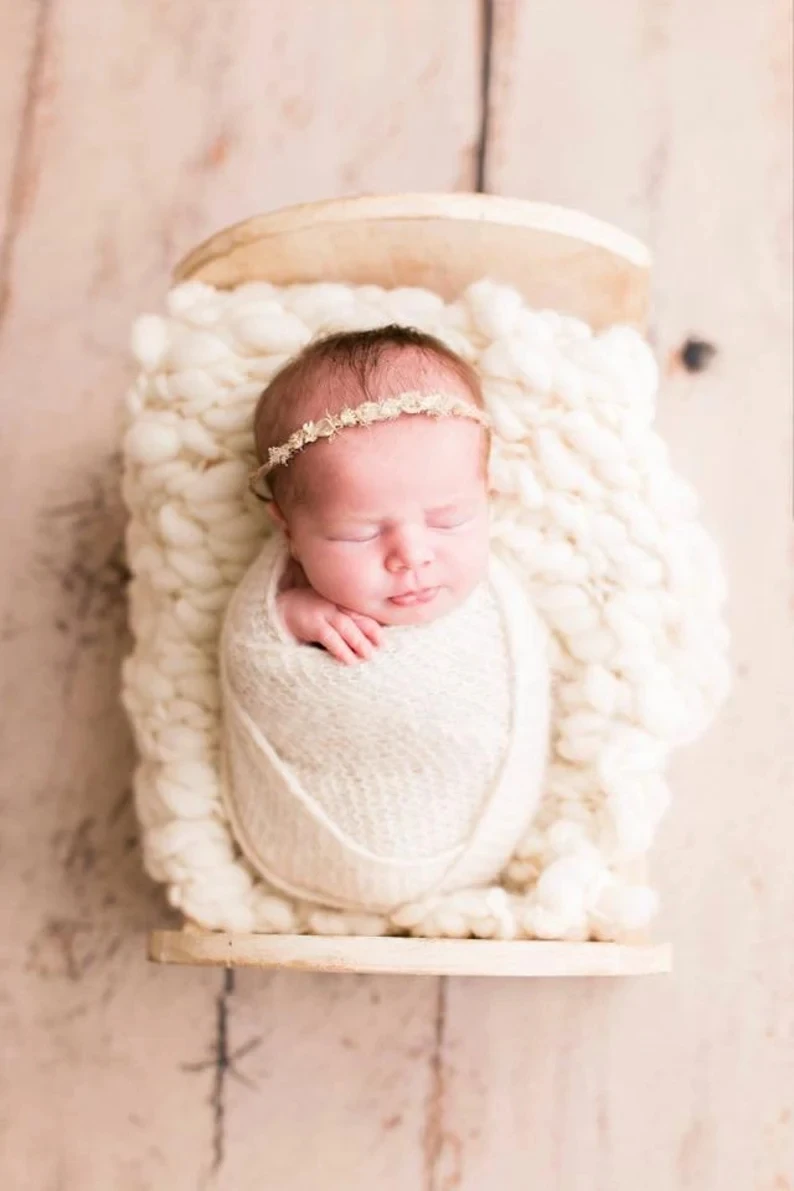 Sunshine Newborn Photography Props Small Wooden Bed Full Moon Do Old Baby Photo Bed Posing Props For Studio