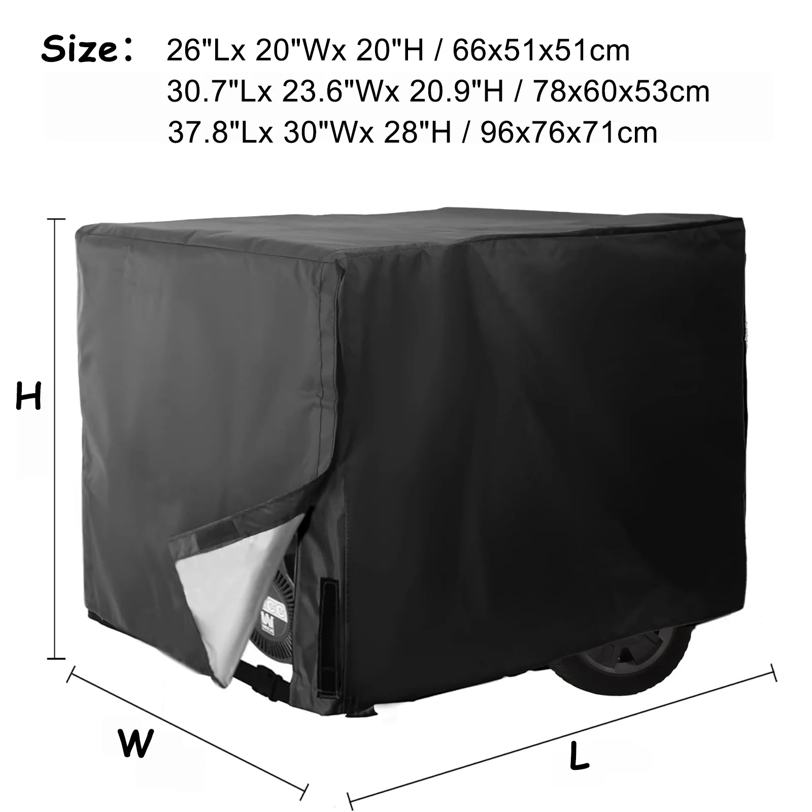 غطاء المولد 32x24x24 بوصة - جودة عالية في جميع الأحوال الجوية وبوليستر مقاوم للأشعة فوق البنفسجية لمولدات 5000-10000 وات #5