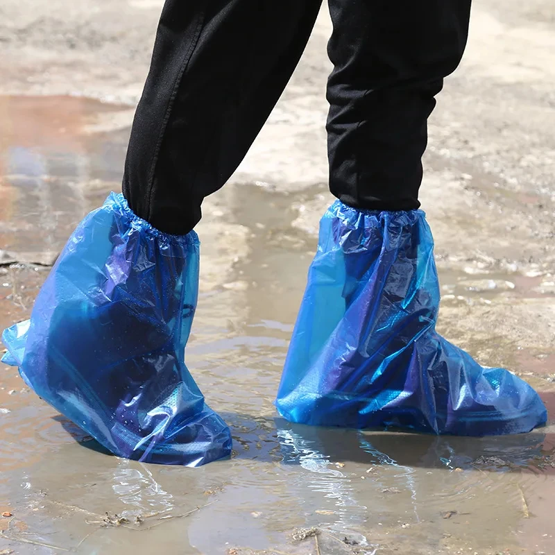 

10/20/30pcs Rainy disposable shoe covers, transparent plastic outdoor thick wear-resistant waterproof isolation foot covers