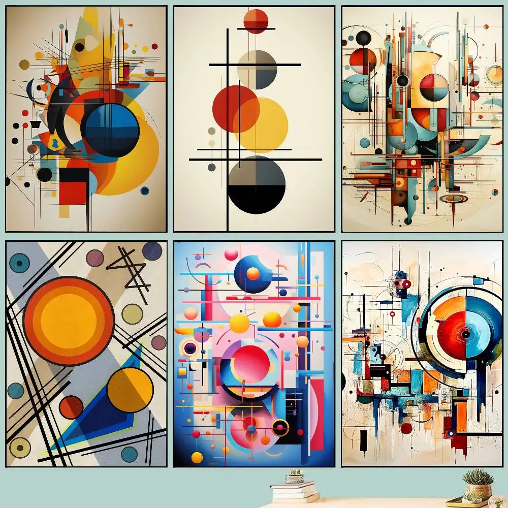Abstract Geometric Posters Living Room Bar Cafe Quality Canvas Vintage Style Comics Painting Art Home Wall Decor Picture
