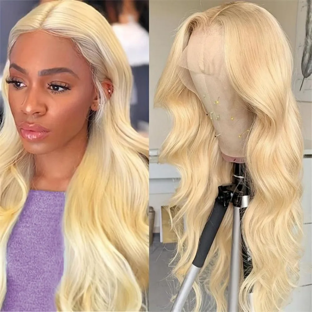 

Парик из 100% натуральных бразильских волос, плотность 220, с прозрачной HD-сеткой 13x6, цвет 613 медово-блонд, с волнистым укладом 13x4, на кружевной основе.