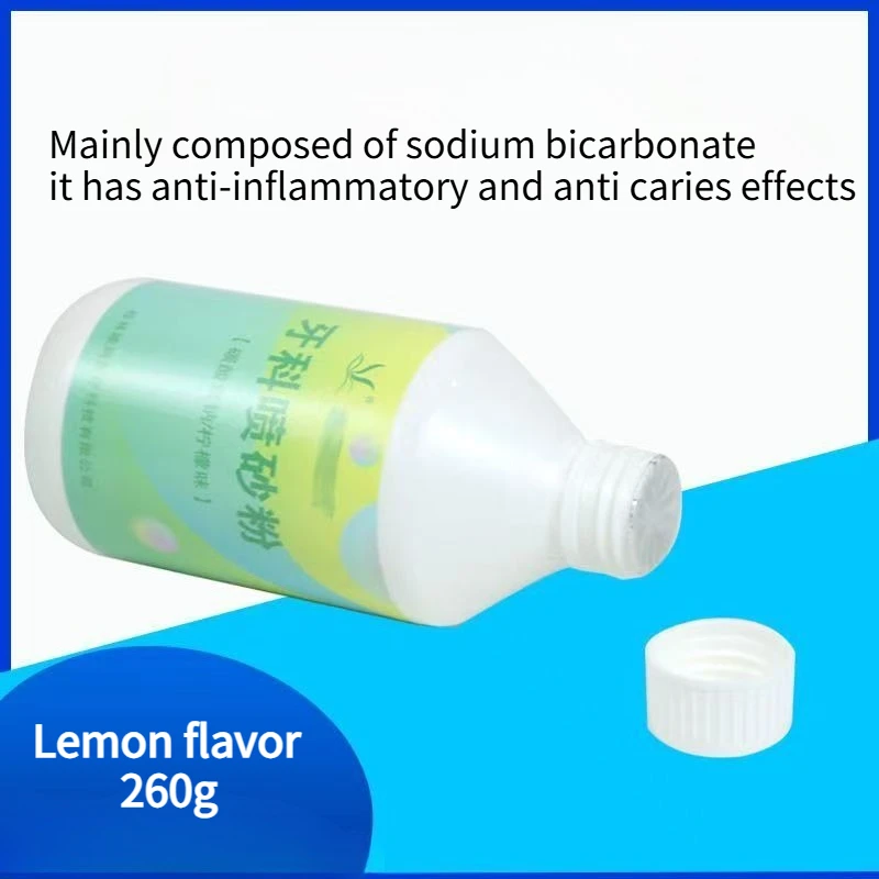 

260g/bottle Dental Sandblasting Powder Gingival Sandblasting Powder Sodium Bicarbonate Lemon Flavor Oral Cleaning Care Tools