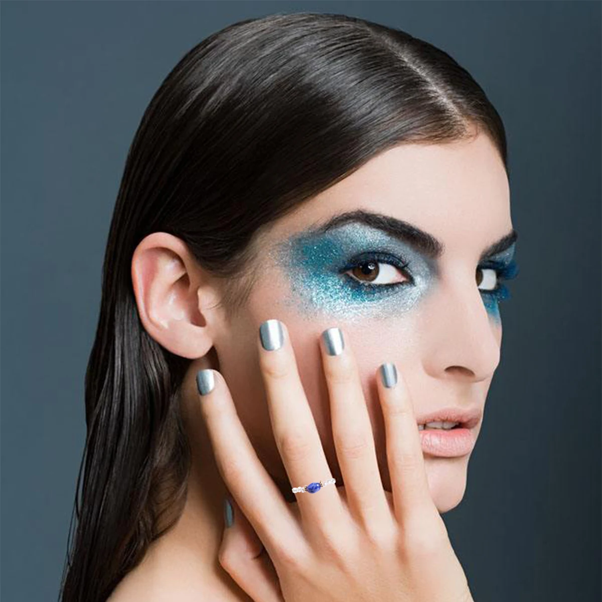 

3Pcs Natural Stone Rings Chic Fashion Finger Rings Party Prom Evening Casual Jewelry for Women Imitation Stone Ring