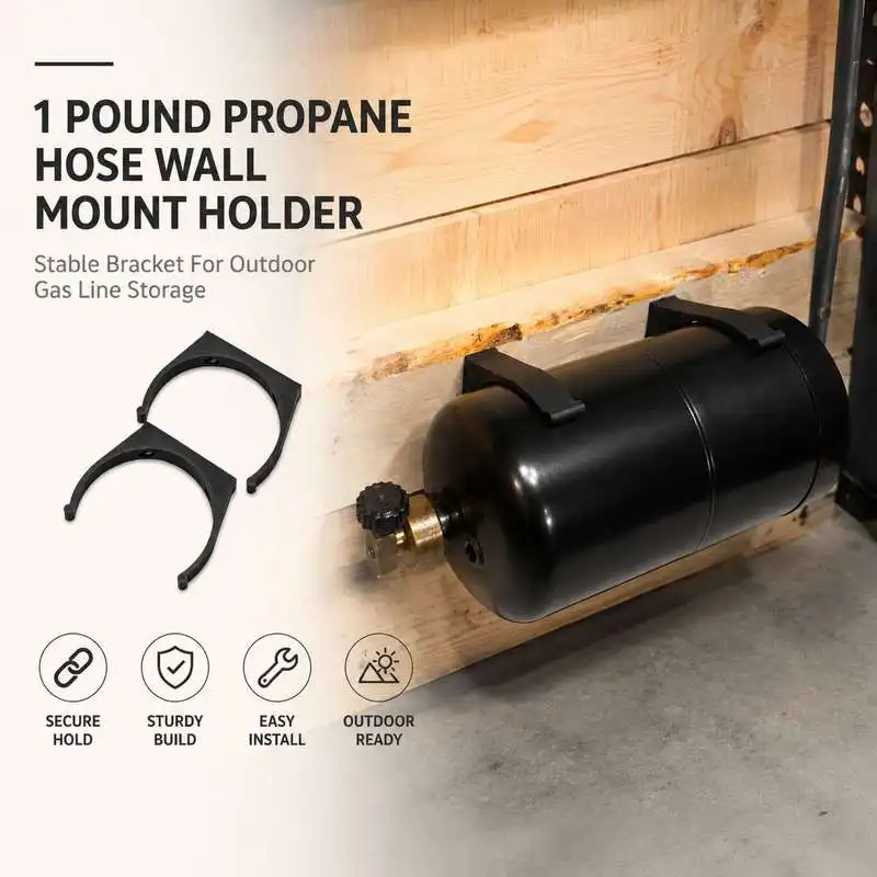 1 Pound Propane Hose Wall Mount Holder Stable Bracket For Outdoor Gas Line Storage