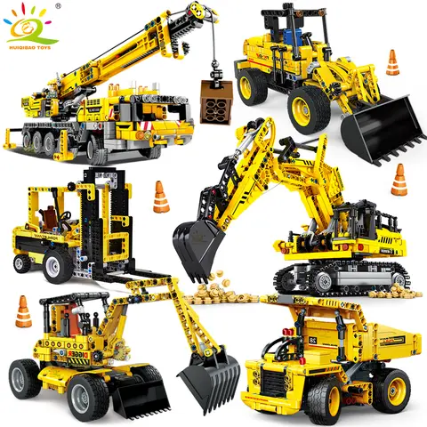 Construction Truck Building Blocks Toy HUIQIBAO TOYS