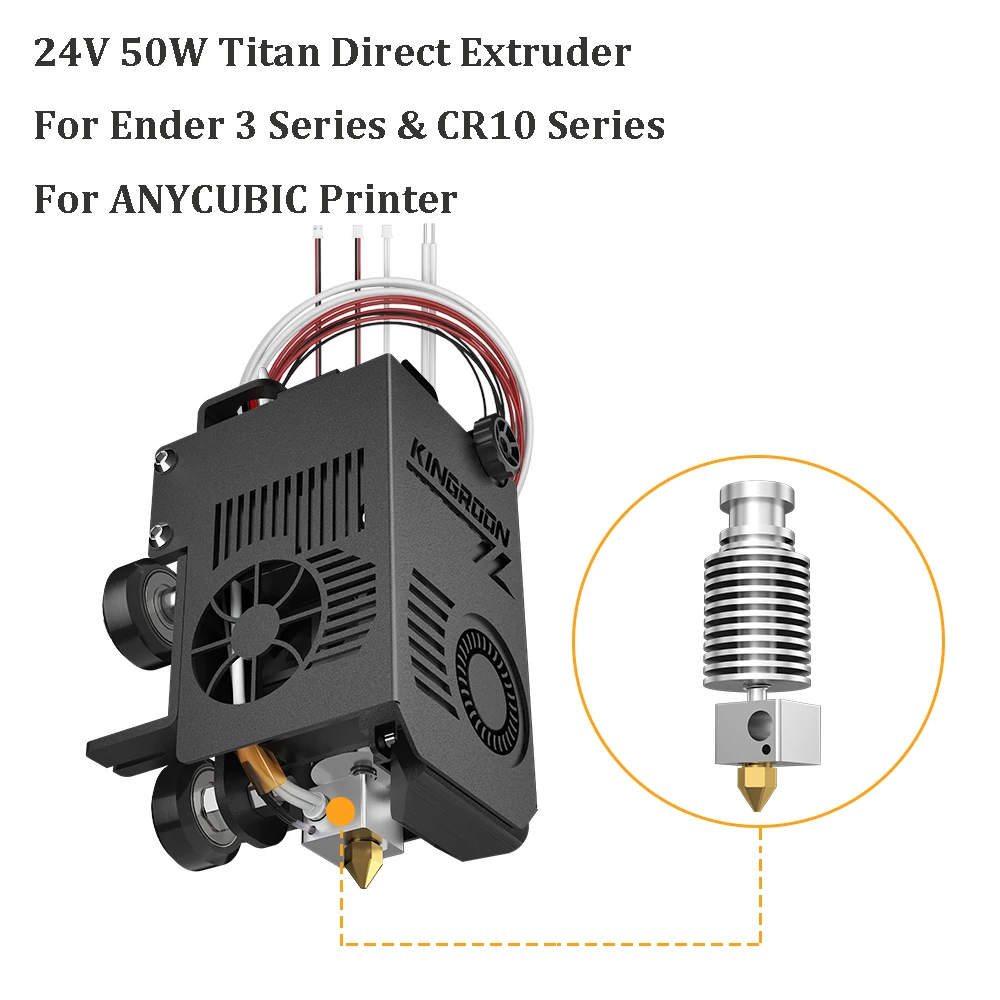 

24 В 50 Вт титановый экструдер для 3D принтера Hotend Hot End J-head, экструзионная головка для CR6 SE Ender 3 серии CR10 серии ANYCUBIC LK5
