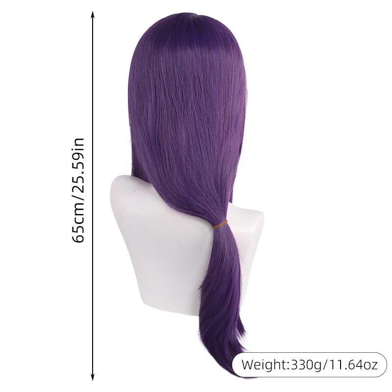 Synthetic Wig Inspired By Rize-K Style Cosplay, Purple Hairpiece, Anime Party Costume, Scalp Top, Heat Resistant Fiber