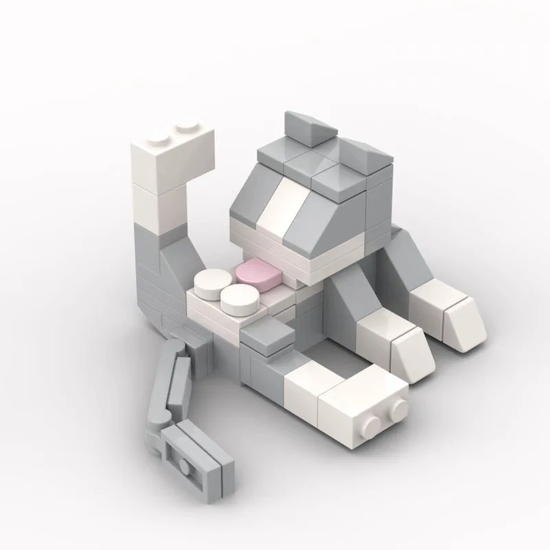 Blocs de construction MOC série animaux, 62 pièces, figurine de chat, bricolage, jouets éducatifs créatifs pour enfants, cadeau d'anniversaire