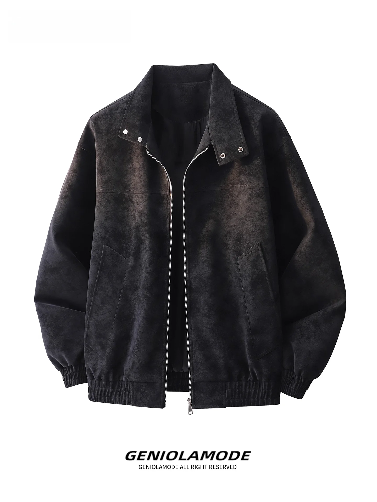 

Genio Lamode American Sle, мужская повседневная замшевая куртка, осень-зима, новинка Гонконга, свободная посадка, украшение