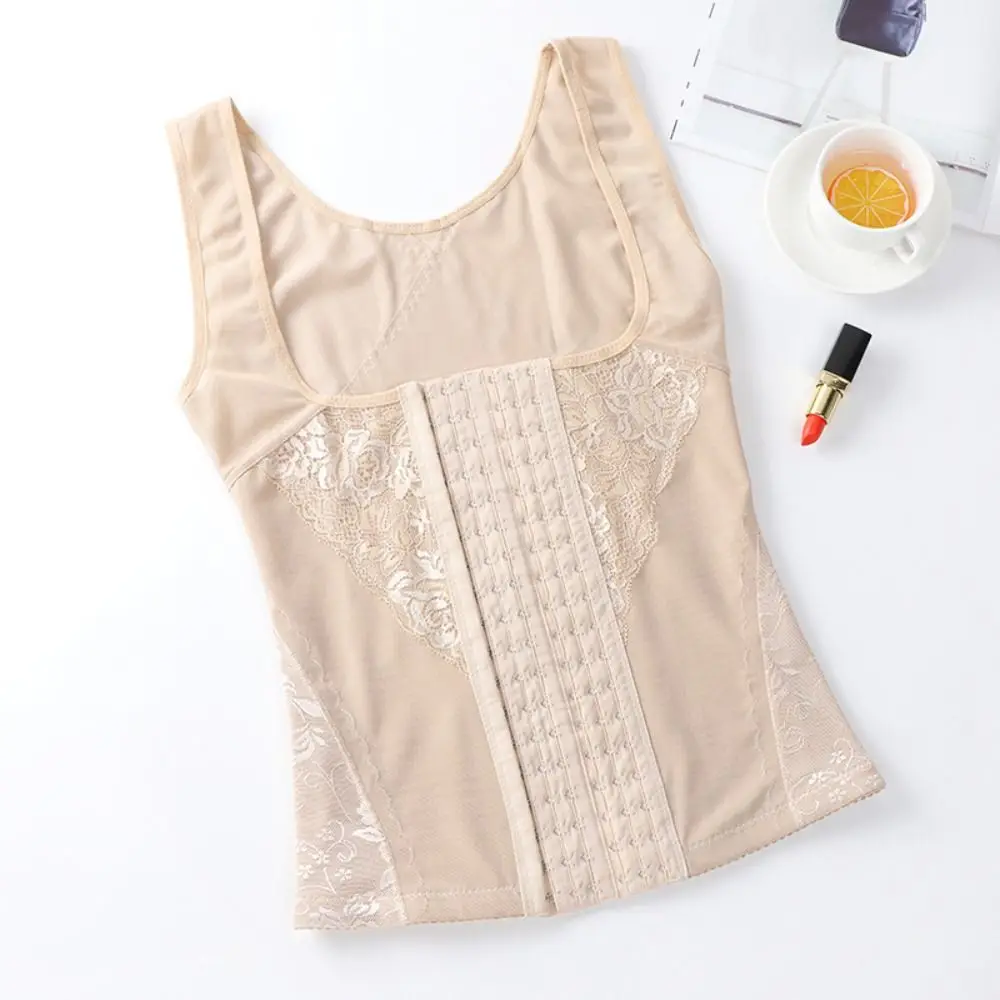 

Tummy Control Slimming Body Shaper Push Up Vest Lace Trimmer Camisole Breathable Front Buckle Thin Compression Shapewear