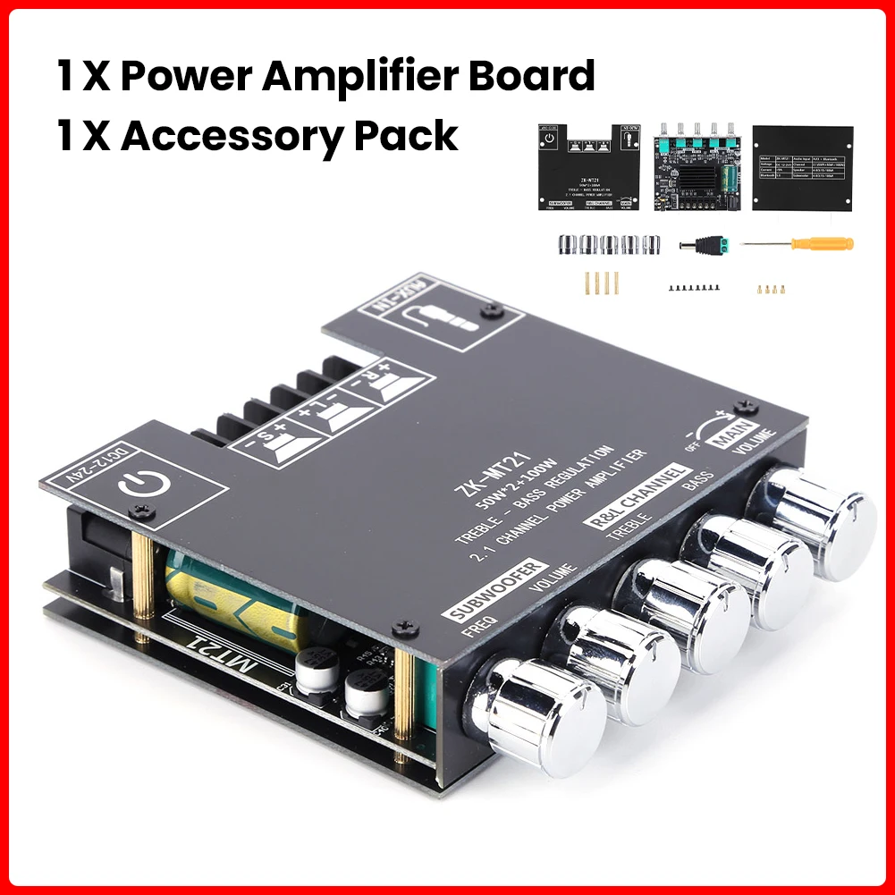 ZK-MT21 Subwoofer Digital Power Amplifier Board 2.1 Channel Stereo Amp Module