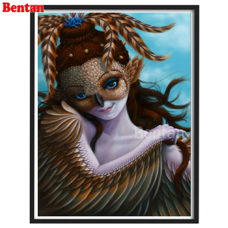 Owl mask girl Diamond Painting New Square Round Stone Diamond Mosaic Sale Cartoon Pictures With Rhinestones Hobby And Handicraft