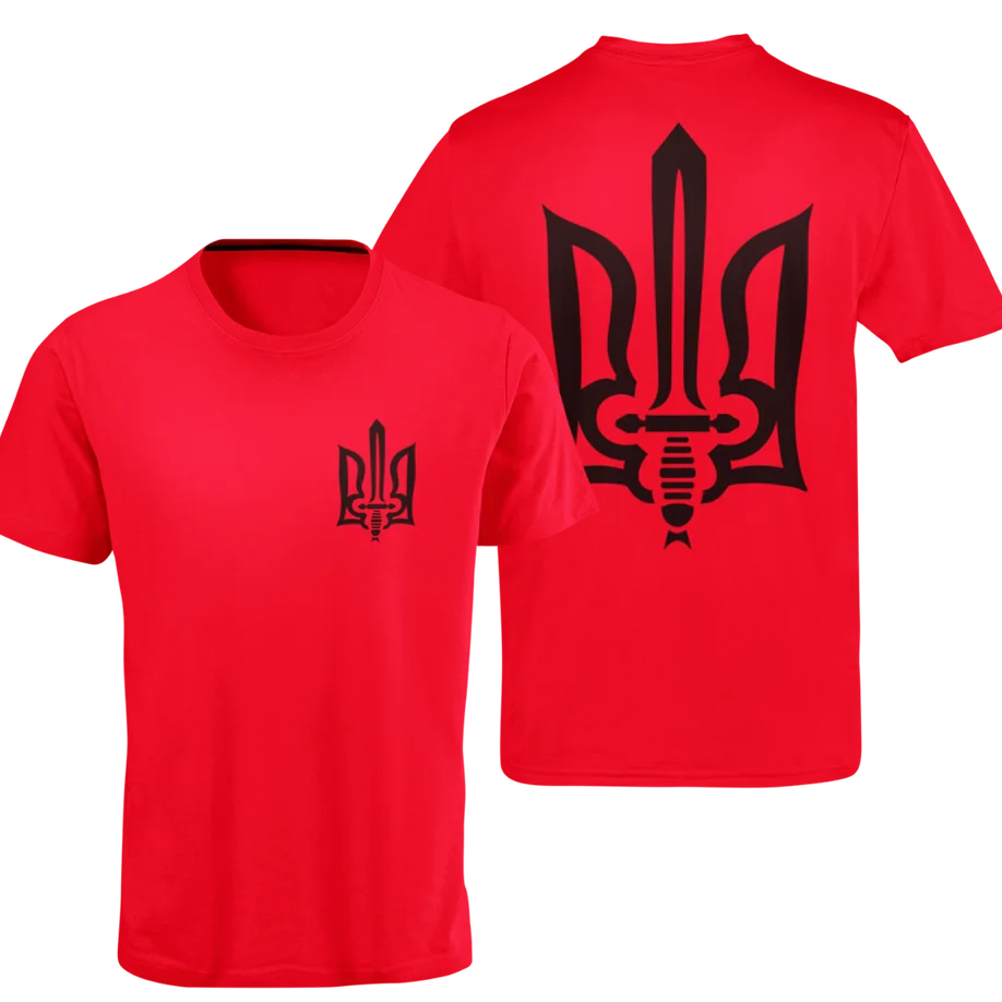 Zelensky Ukraine Trident Sword T-Shirt Short Sleeve Casual 100% Cotton O-Neck Summer Mens T-shirt New Size S-3XL