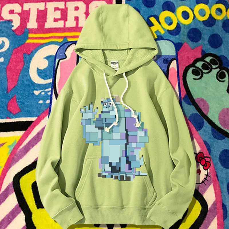 

Disney Monster University hoodie, female hoodie, cartoon anime, blue fur monster, big eyed, printed clothes