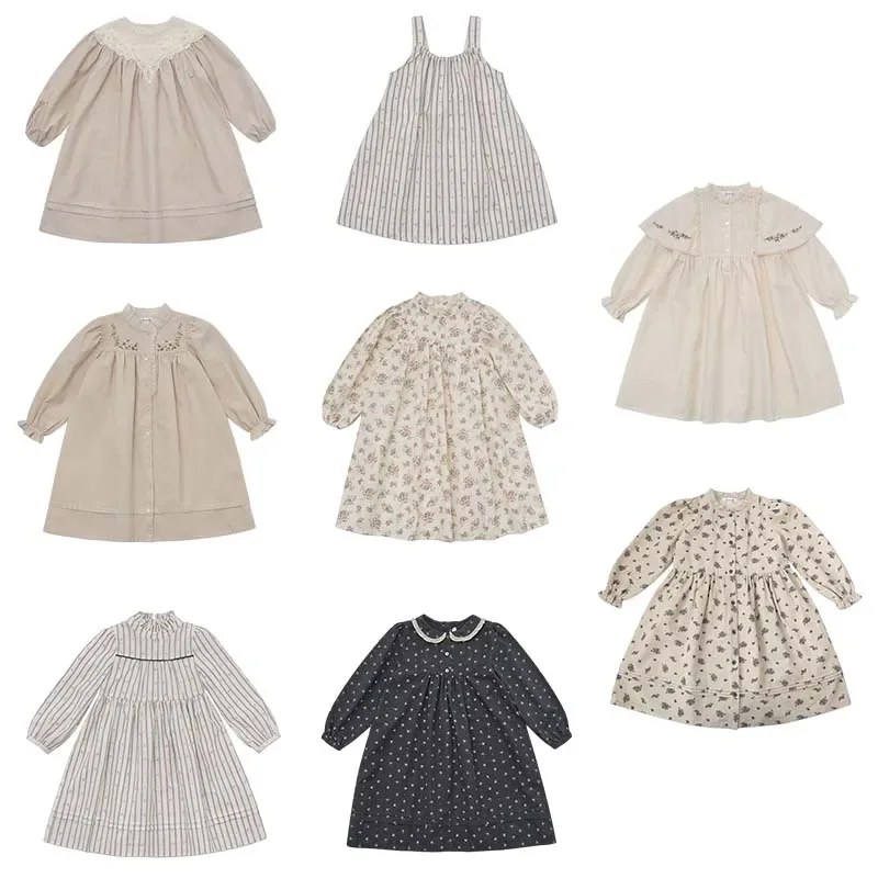 

High-Quality Cotton Long Sleeve Printed & Embroidered Girls' Dress - Perfect for Outings and Everyday Wear