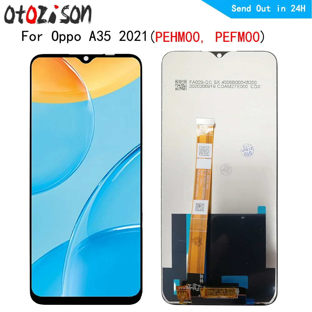 6.52 IPS Screen For Oppo A35 2021 PEHM00, PEFM00 LCD Display Screen Touch Panel Digitizer With Frame Assembly