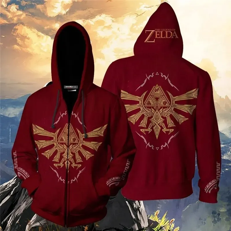 2024 Role Playing Jacket Game Zelda Breath of the Wild Breath of the Wild 3d Printed Men|Women Oversized Fashion Zipper Hoodie