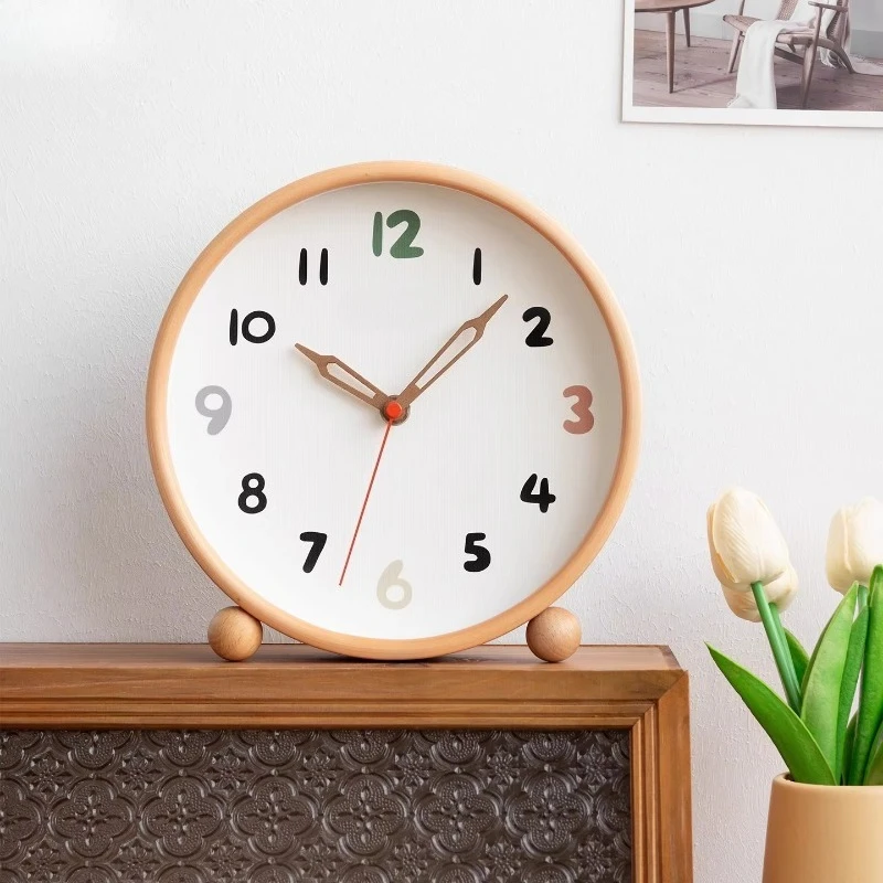 2025 nuevo reloj creativo  encimera, reloj grande  madera maciza para decoración  escritorio  sala de estar, reloj  me