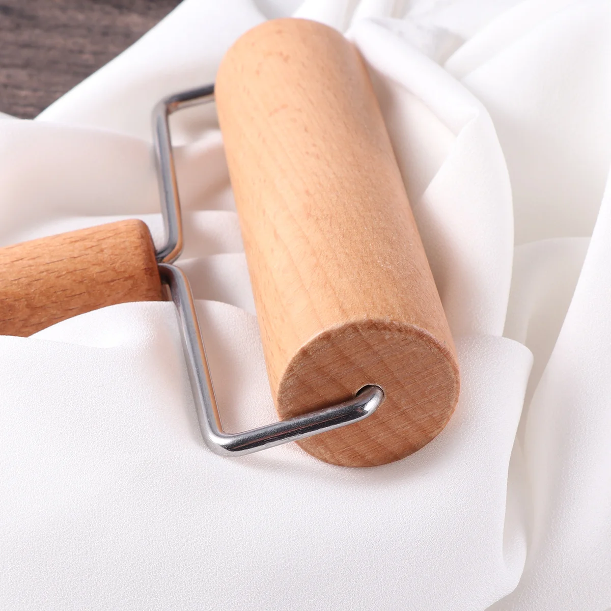 Solid Wood Rolling Pin T-shaped Flour Stick Pressing Dough Roller Noodle for Baking Wooden