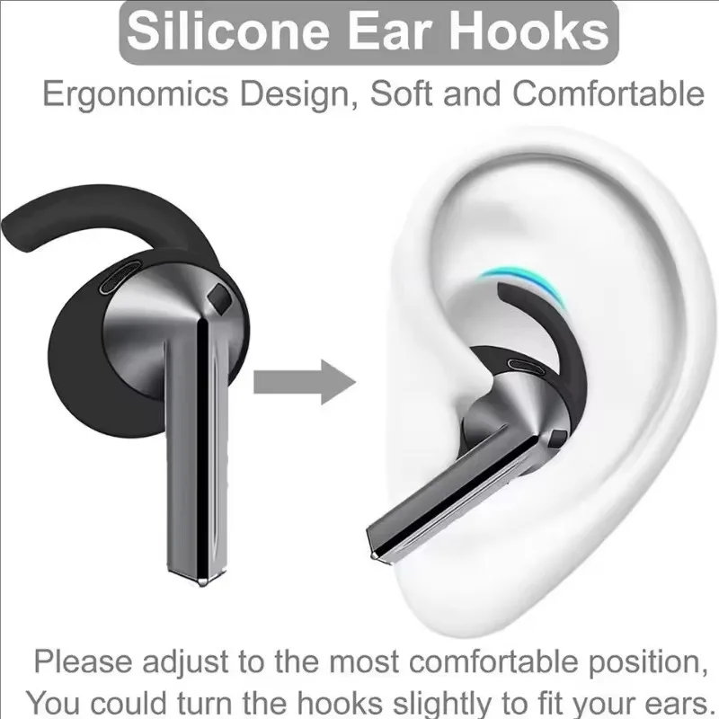 For Samsung Galaxy Buds 3 Flexible Soft Silicone Eartips Sport Earhooks Non-Slip Anti-Slip Comfortable Earbuds Case Cover Buds 3
