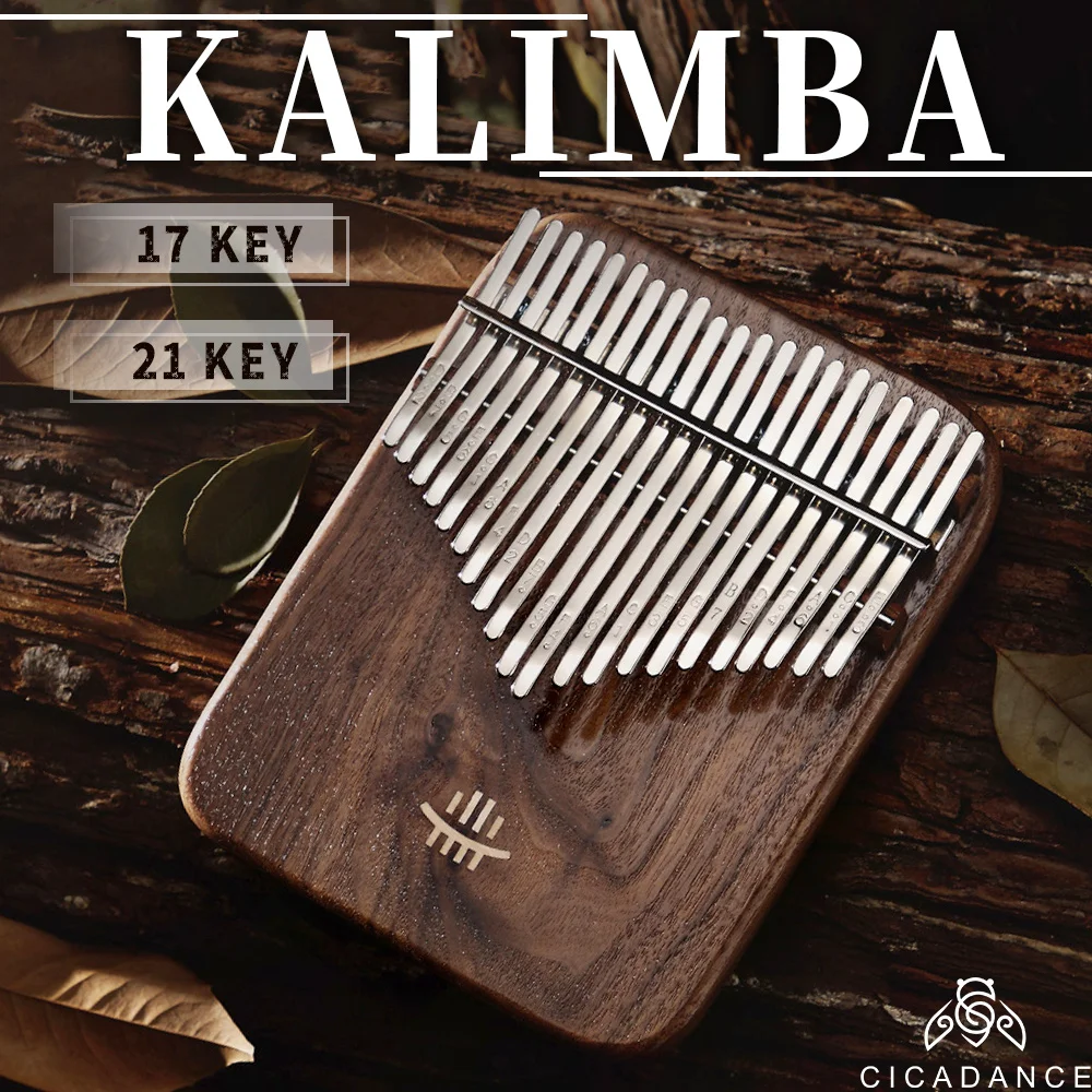 

Kalimba 17/21 Key Calimba Flatboard Thumb Piano Black Walnut Keyboard Musical Instruments With Case Pickup Tool Professional