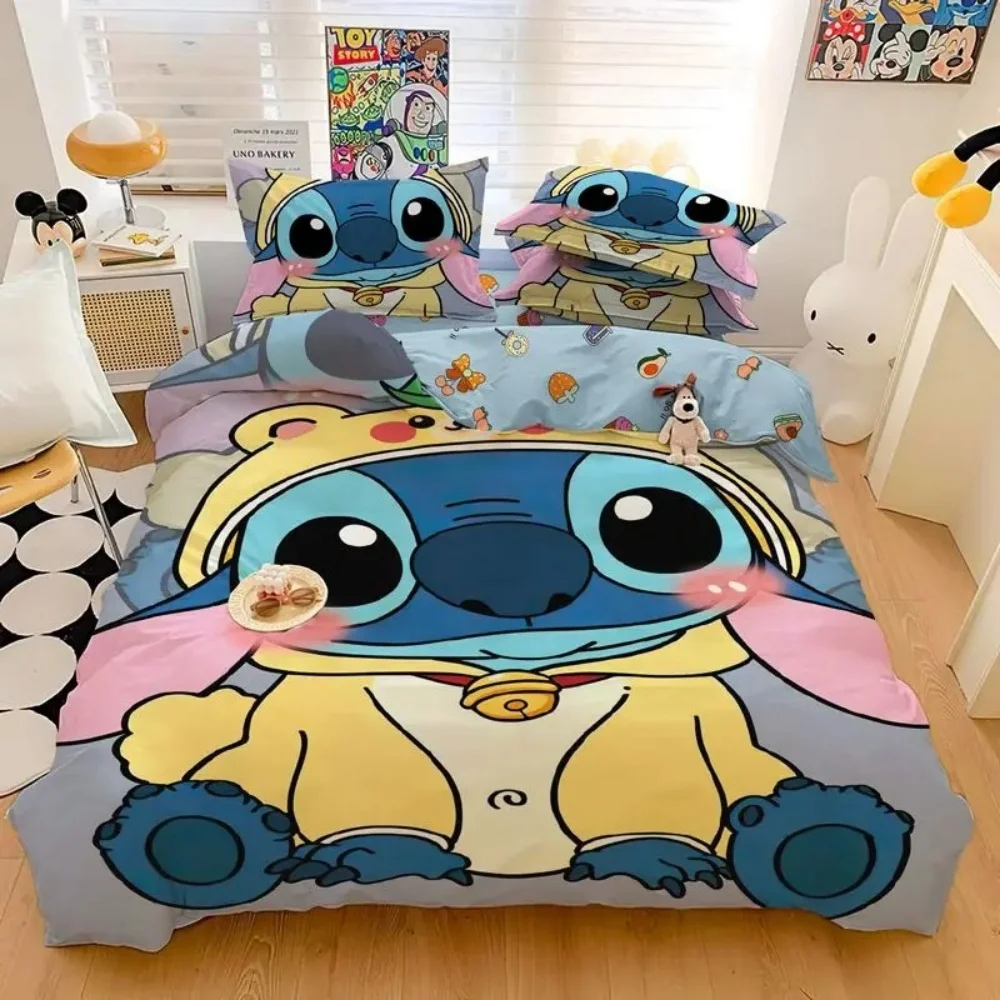 

Наборы постельного белья Disney Stitch, одеяло, пододеяльник, наволочка, наволочка, наборы для детей и взрослых, товары для дома для спальни