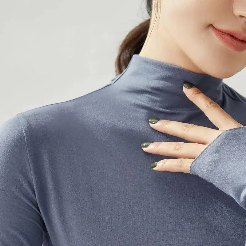 Women's Slim Fit Mo Ne T-irt Autumn Winter Faion Casual Top Quali Material Other 00% Sle Boting