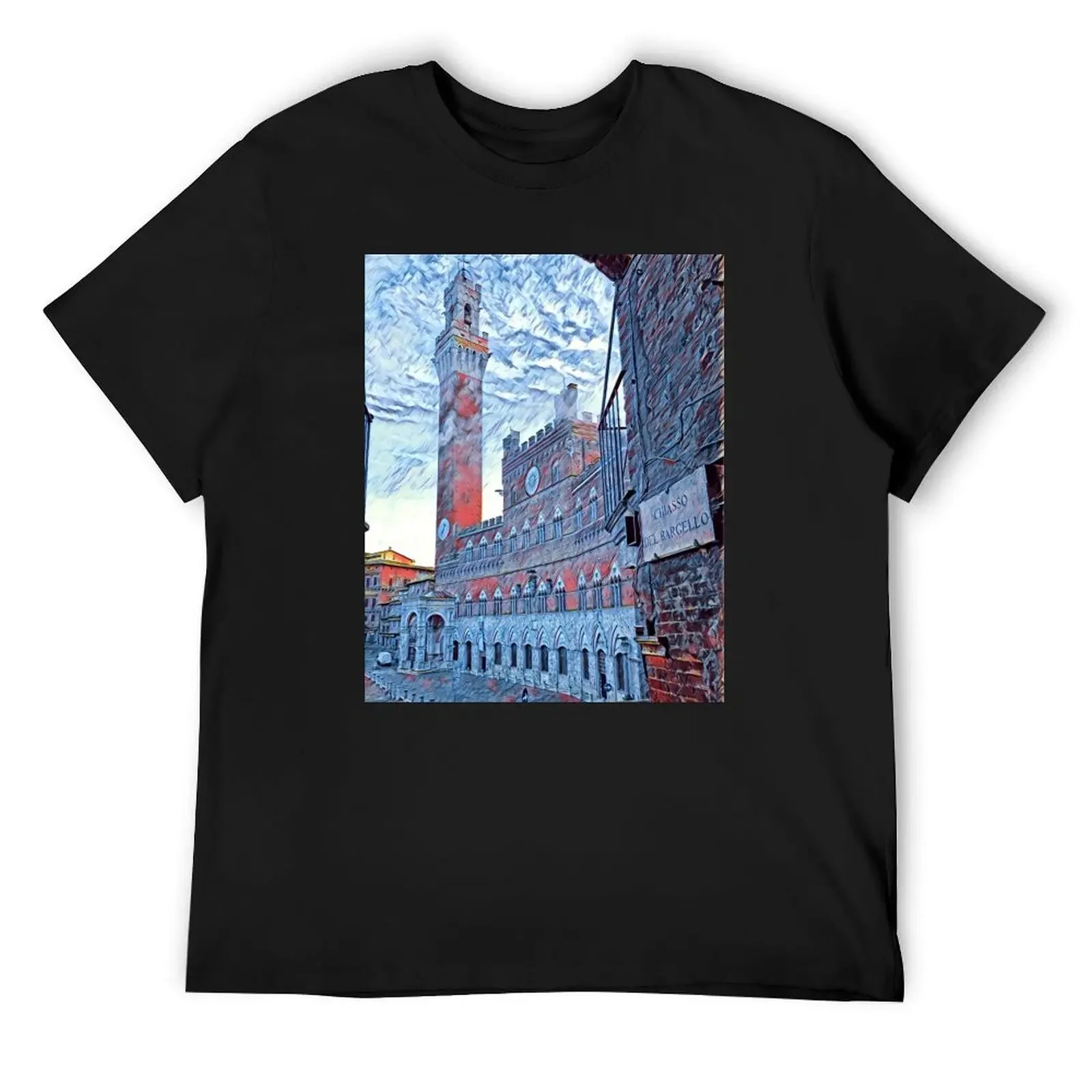 Palazzo Pubblico & Torre del Mangia, Piazza del Campo, Siena T-Shirt graphics animal prinfor boys vintage t shirt men